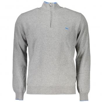 Elegant Half-Zip Sweater with Contrast Details - XXL