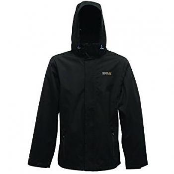 Regatta Matt Chaqueta Impermeable con Capucha Oculta, Forrada de Malla, para Exteriores Jackets Waterproof Shell, Hombre, Black, 5XL