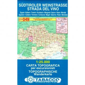 Mapa Turístico Excursionista Tabacco 049 - Strada del Vino / Südtiroler Weinstrasse 1:25.000