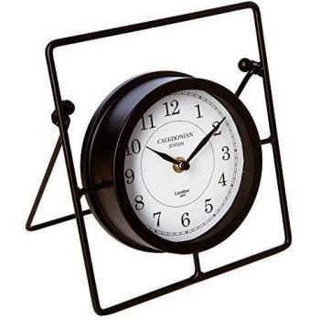 Reloj de Mesa Vintage Atmosphera Casu en Hierro, Vidrio, MDF E1 y Aluminio Negro