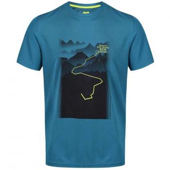 Regatta Fingal IV Quick Drying UV Protection Logo tee Camiseta, Hombre, Azul