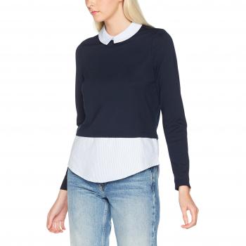 VERO MODA Vmcindy Ls Shirt Top D5-2, Camisa Manga Larga para Mujer, Azul