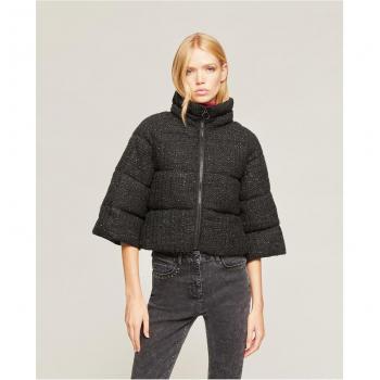 Motivi - Elegante capa acolchada en tweed de lúrex con cuello subido