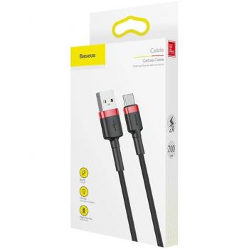 Baseus Cafule Type-C USB-C 2A 3M Red & Black Cable CATKLF-U91