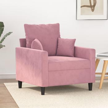 Sillón de terciopelo rosa 60 cm vidaXL