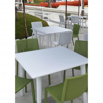 Resol New Dessa 90x90 cm Square Dining Table - White, Lightweight, Multi-Purpose for Indoor/Outdoor Use