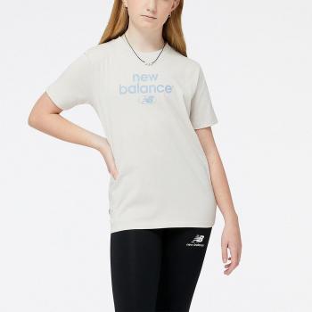Camiseta infantil New Balance Essentials Reimagined Archive manga corta azul beige