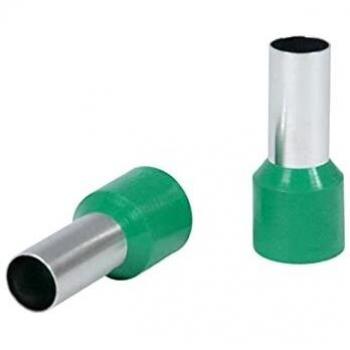 DEBFLEX Cosses eléctricos – Terminales para crimpar – Puntas de cableado precintadas – Conector eléctrico – Punta de cable – 10 puntas preaisladas de 16 mm ² verde