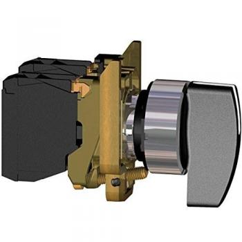 Schneider Electric XB4BJ33 Selector Diámetro 22, Mango Largo de 3 Posiciones, 2 Na, Negro