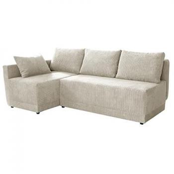 Sofá rinconero Columbus 149 con caja de ropa de cama y función de descanso, 210 x 85 x 135 cm
