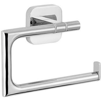 tesa ELEGAANT - portarrollos para Papel Higiénico sin Tapa - Montaje sin Taladrar - Alta Fuerza de Fijación con Tecnología Power.Kit - 99 x 132 x 45 mm - Acero Inoxidable