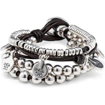 UNO de 50 Classic Collection Silver-Plated Metal Bracelet - Size XL