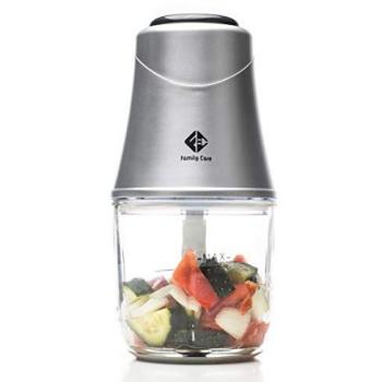 Picadora Eléctrica Multifuncional 300W - Trituradora de Alimentos con 3 Cuchillas de Titanio y Bol de Cristal de 600 ml
