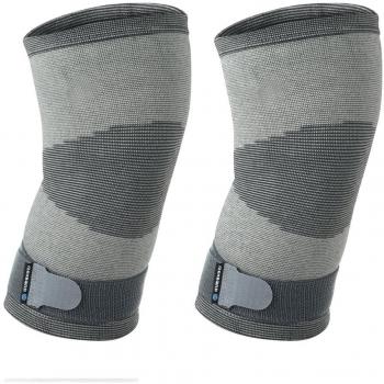 Rehband Bandagen Active Line Kniestabilisierung - Rodillera de Voleibol, Color Gris, Talla L