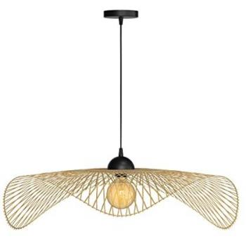 Lámpara colgante Jipi de 75 cm en bambú con cable negro