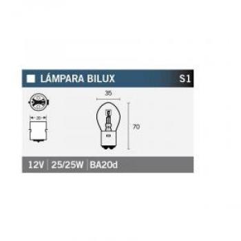 Caja de 10 lámparas Bilux S1 12V 25W