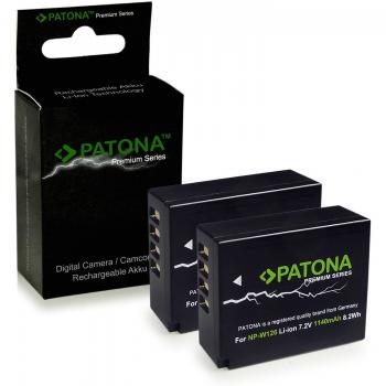 2x Premium Bateria NP-W126 para Fuji FinePix X-Pro 1 | HS30 EXR | HS30EXR | HS-30EXR | HS33 EXR | HS33EXR | HS-33EXR
