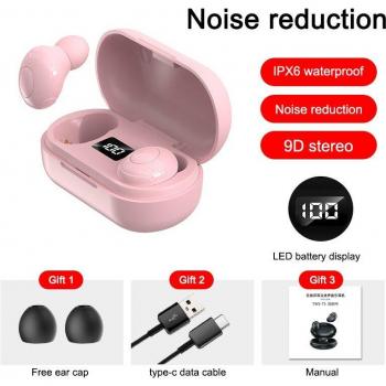 Auriculares TWS Inalámbricos Bluetooth 9D Estéreo Deportivos Resistentes al Agua con Micrófono y Cargador de 300mAh