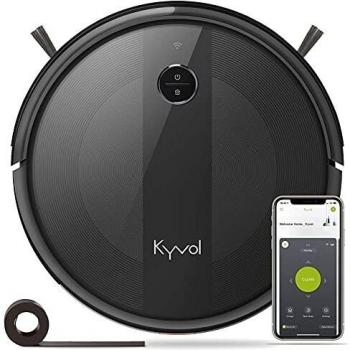 KYVOL Robot Aspirador E20, 2000 PA, 150 min Autonomía, Impulso Automático de Alfombra, Control por Voz Alexa y Google, Programable, Autocarga