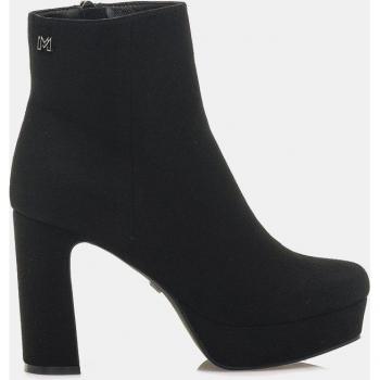Mariamare Botines Negros para Mujer con Tacón de 10cm y Plataforma de 2cm, Puntera Redonda y Tacón Bloque