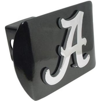 Universidad de Alabama Crimson Tide Negro con Metal Cromado A NCAA College Sports Funda protectora para remolque de bicicleta 2 inch Auto Coche Camión receptor