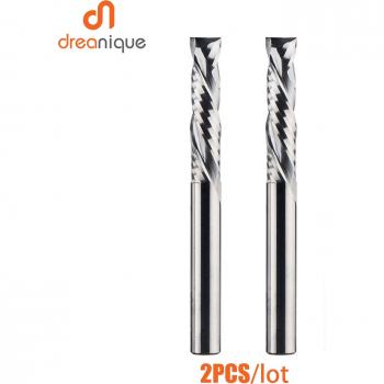 Fresa de Compresión para Madera con Cortes Arriba y Abajo, 2 Flautas, Espiral de Carburo para Router CNC
