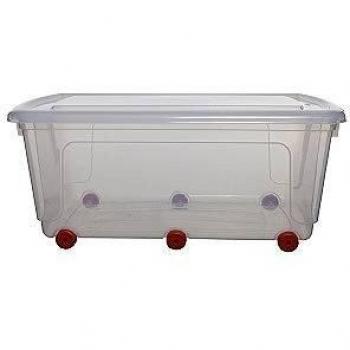 CAJA ALMACENAMIENTO 75 LITROS C/TAPA Y RUEDAS
