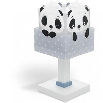 Lámpara de mesa infantil Panda azul E14 multicolor