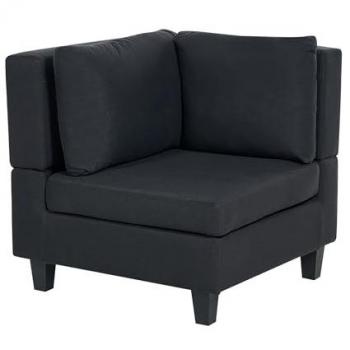 Sillón modular esquinero de tela negra acolchado con cojín Unstad para 1 plaza