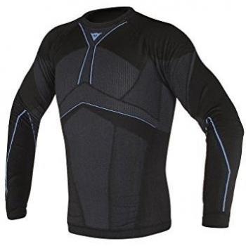 Dainese-D-CORE AERO TEE LS, Negro/Cobalt-Azul, Talla XS/S