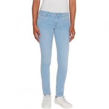 Jeans Skinny azul Pepe Jeans con efecto desgastado y tiro bajo para mujer