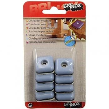 Brinox B77620G Deslizadores para muebles, Gris, 24 x 24 mm, Set de 8 Piezas