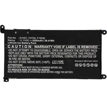 Batería de Repuesto para Laptop Dell 3400mAh MBXDE-BA0194, Li-ion 11.1V, Negra