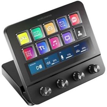 Control Deck Mars Gaming MSD-Pro - 10 Teclas LCD, 4 Diales Personalizables, Pantalla Táctil Extendida Animada, Base Ajustable, Hub USB 3.0 y USB-C, Color Negro