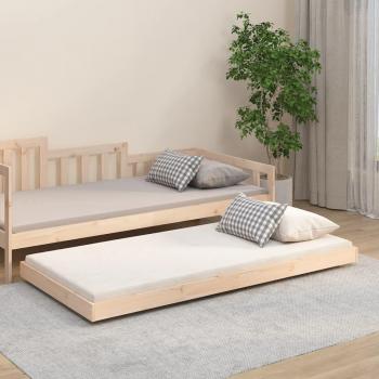 Cama solar sin colchón 75x190 cm en madera maciza de pino Vidaxl Marrón