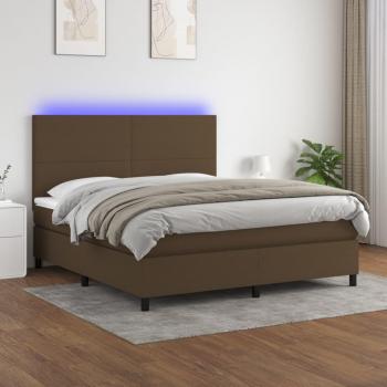 Colchón cama de muelles y LED MarroneScuro 180x200cm Tela
