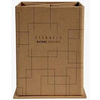 Cubilete de Escritorio Eterneco Cuadrado de Cartón con 4 Compartimentos Color Kraft