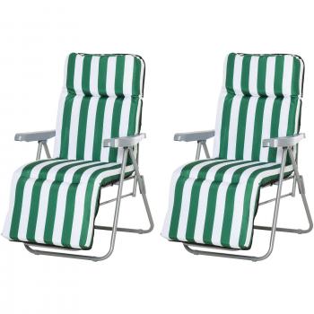 Set de 2 Tumbonas Plegables Acolchadas Outsunny