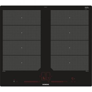Placa de Inducción Siemens EX601LXC1E, Autárquica, 60 cm, 4 Zonas, Integrada con powerMove Plus y Cristal Cerámico Negro
