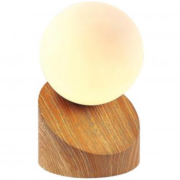 Lámpara de mesa LED Alisa con base de madera y diseño moderno