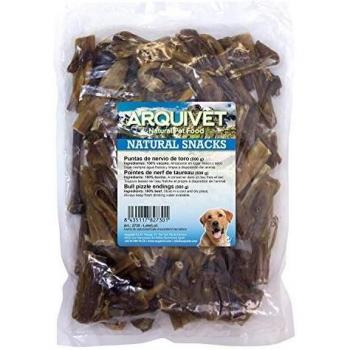 Arquivet Puntas de nervio de toro natural - Snacks naturales para perro - Golosinas para perro - Chuches para perro 500 g