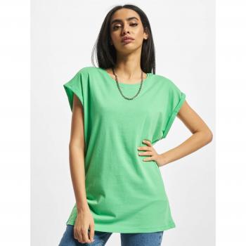 Urban Classics Women's Extended Shoulder T-Shirt in Ghostgreen - Plus Sizes