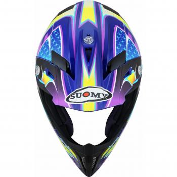 Suomy Casco de Cross X-Wing Dual Azul Claro-Rosa y Lila-Amarillo