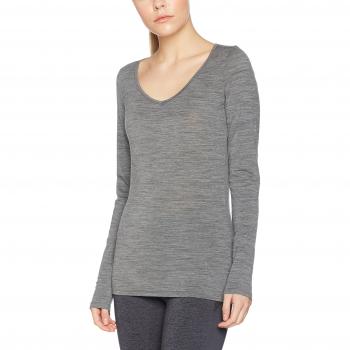 Icebreaker Siren LS Sweetheart Manga Larga, Mujer, Gritstone HTHR, Large