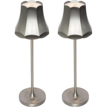Set de 2 lámparas de mesa retro recargables IP44 en metal color cañón de fusil - Granny