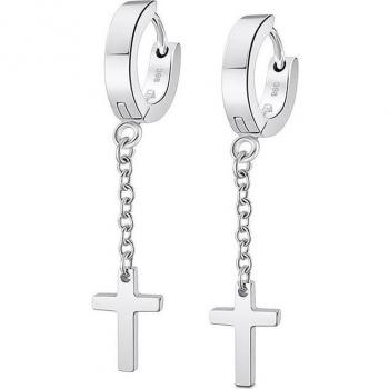Pendientes Lotus Style LS2173-4/1 para Hombre, Cruz, Acero Inoxidable 316L