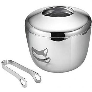 Georg Jensen Sky Stainless Steel Ice Bucket and Tongs Set 17 x 15 cm
