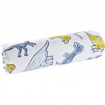 Sábana bajera infantil en algodón de color blanco estampado Dinomania marca Vertbaudet