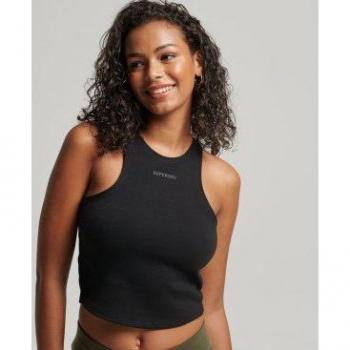 Superdry Camiseta Negra Mujer Tech Racer Corte Ajustado