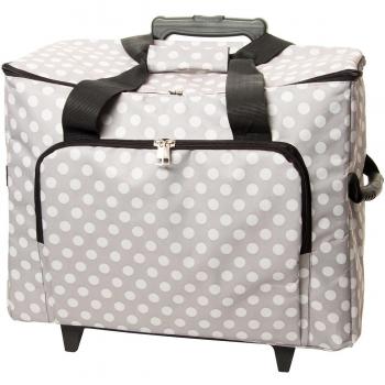 Sewing Machine Trolley-Gray W/White Polka Dots 17X13X19